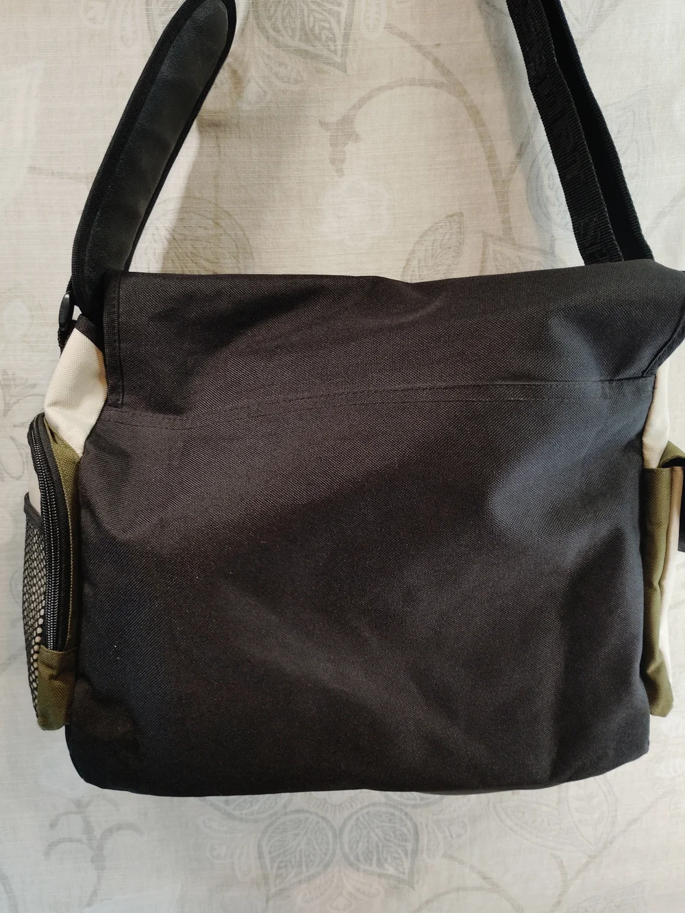 Speedo Black Olive Green and White Messenger Bag